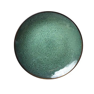 Malachite Green Ceramic Plate And Bowl Porcelain Dinner Dish Plate Viskana