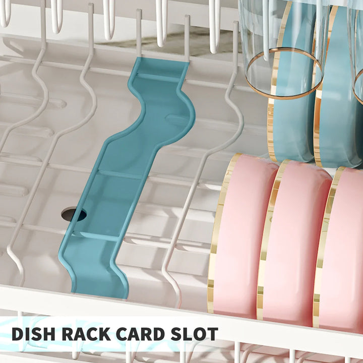 Metal Dish Drainer Rack with Utensil Holder and Dashboard Organizer Viskana