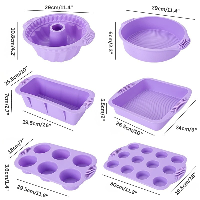 Nonstick Silicone Bakeware Cake Muffin Bread Baking Molds Accessories Viskana