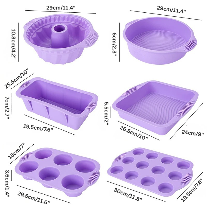 Nonstick Silicone Bakeware Cake Muffin Bread Baking Molds Accessories Viskana