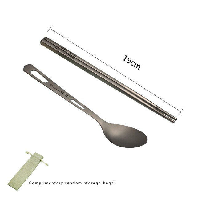 Portable Tableware Set Pure Titanium Frosted Travel Dinnerware Viskana