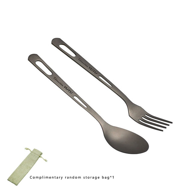Portable Tableware Set Pure Titanium Frosted Travel Dinnerware Viskana