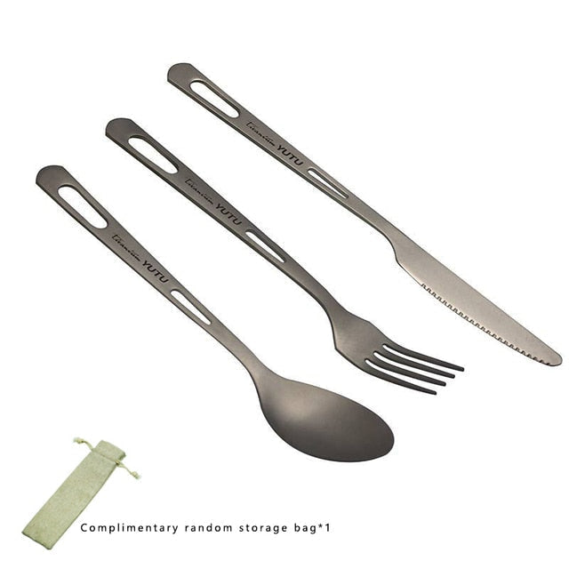 Portable Tableware Set Pure Titanium Frosted Travel Dinnerware Viskana