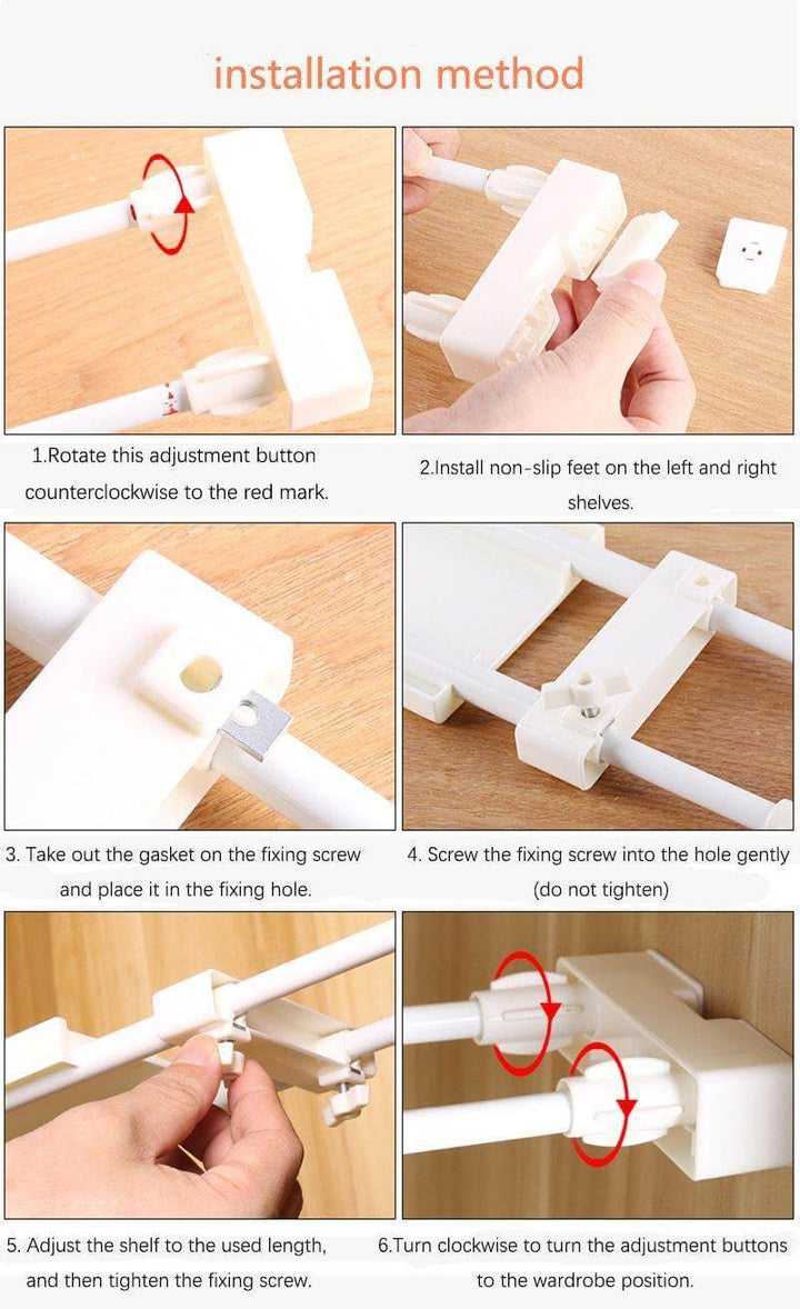 Viskana No-Drill Adjustable Kitchen Cabinet Organizer Rack