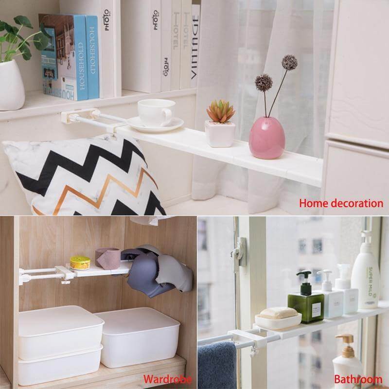 Viskana No-Drill Adjustable Kitchen Cabinet Organizer Rack
