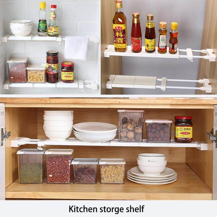 Viskana No-Drill Adjustable Kitchen Cabinet Organizer Rack
