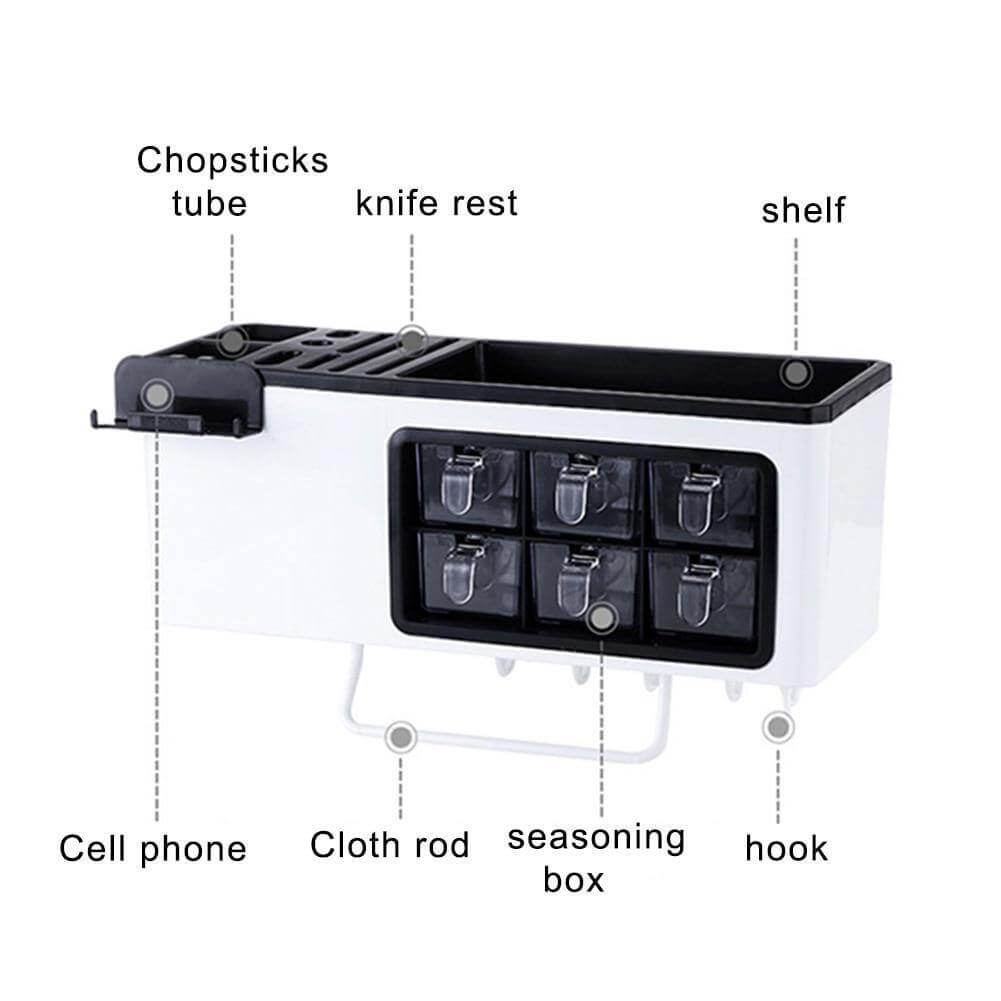 Viskana Multipurpose Useful Shelf Seasoning Storage Organizer with Phone Holder