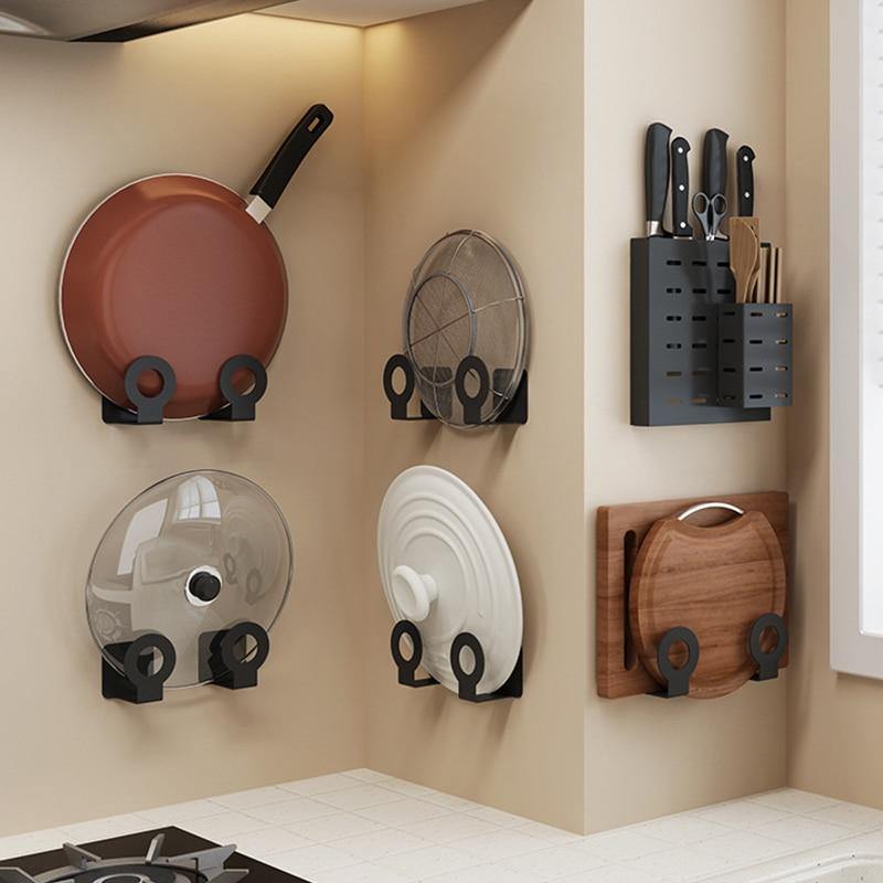 Viskana Mat Black No Drill Metal Kitchen Storage