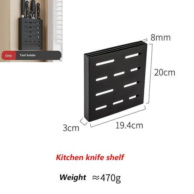 Viskana Mat Black No Drill Metal Kitchen Storage