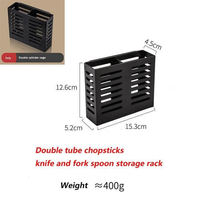 Viskana Mat Black No Drill Metal Kitchen Storage