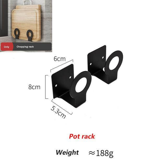 Viskana Mat Black No Drill Metal Kitchen Storage