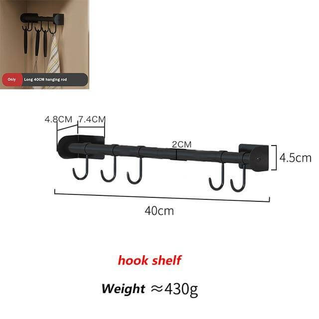 Viskana Mat Black No Drill Metal Kitchen Storage