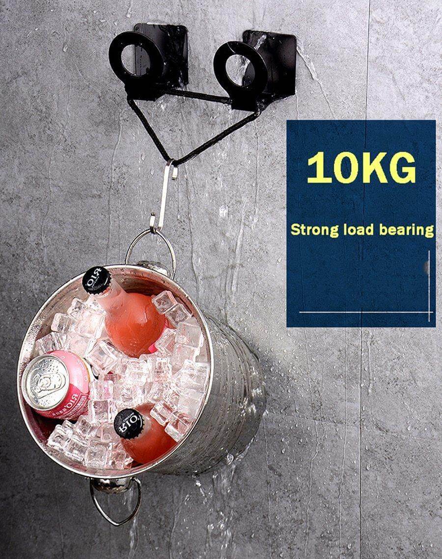 Viskana Mat Black No Drill Metal Kitchen Storage