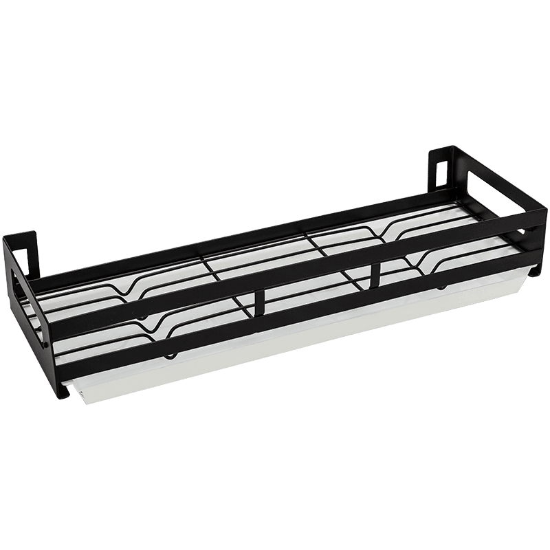 Viskana Mat Black No Drill Metal Kitchen Storage