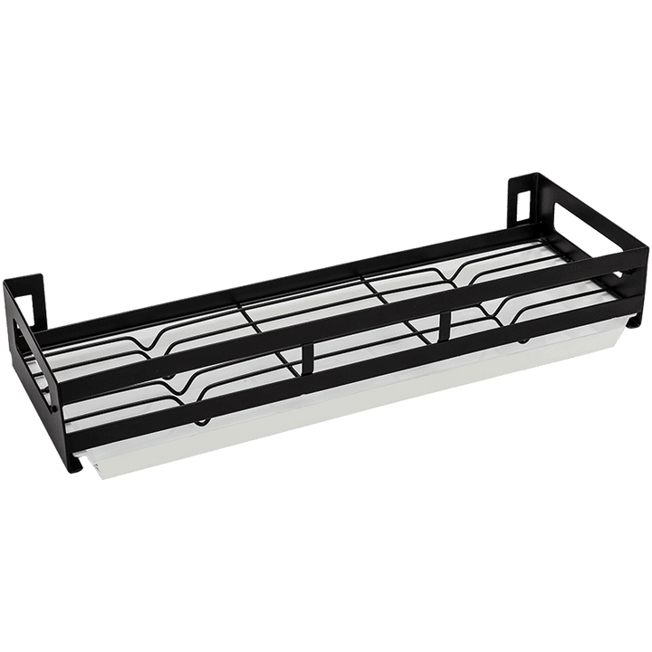 Viskana Mat Black No Drill Metal Kitchen Storage