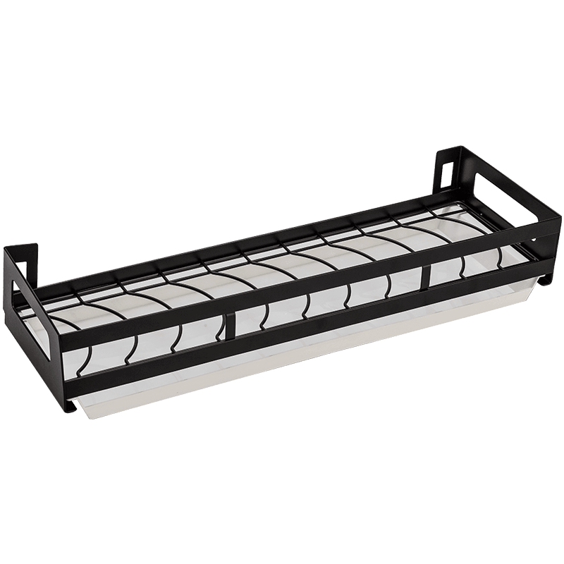 Viskana Mat Black No Drill Metal Kitchen Storage