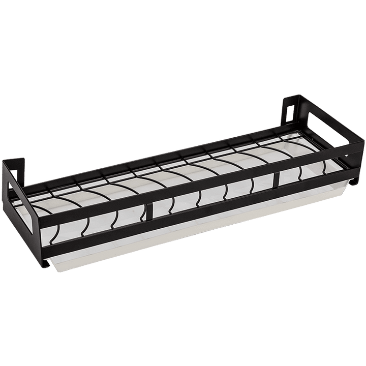 Viskana Mat Black No Drill Metal Kitchen Storage