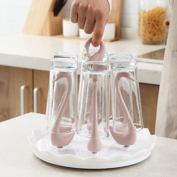 Viskana Glass Cup Swan Automatic Drainer