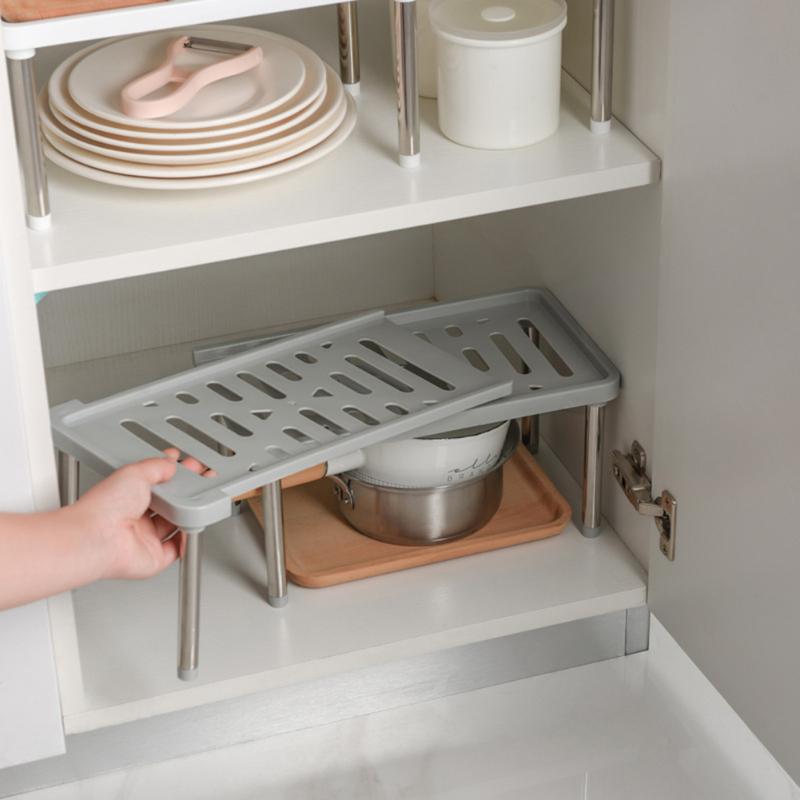 Viskana Space Saving Retractable Cabinet Organizer Shelf