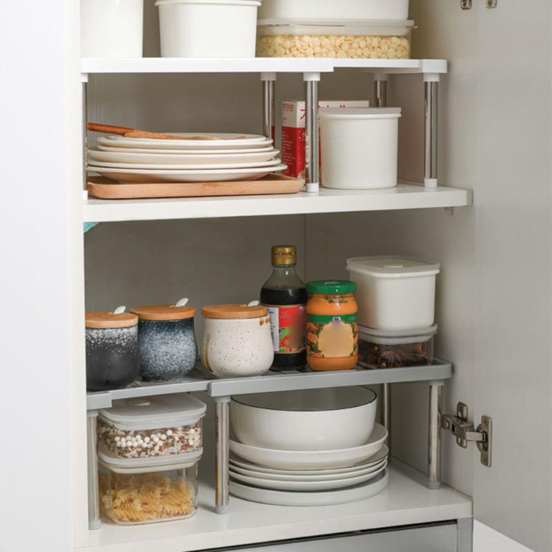 Viskana Space Saving Retractable Cabinet Organizer Shelf