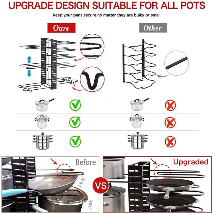 Viskana Adjustable Multi-Tier Kitchen Pan Organizer