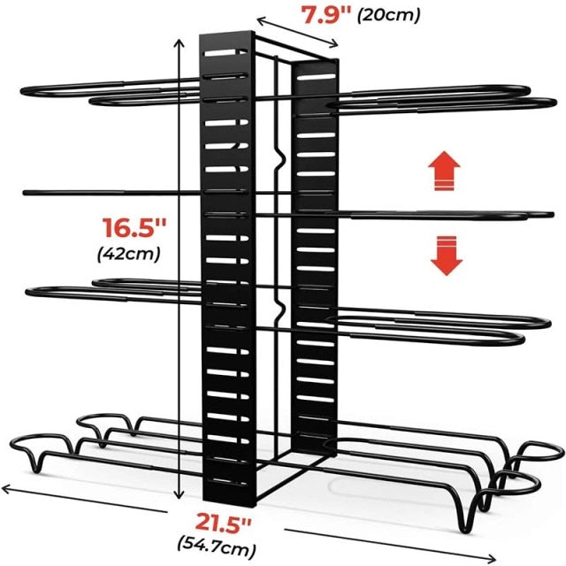 Viskana Adjustable Multi-Tier Kitchen Pan Organizer