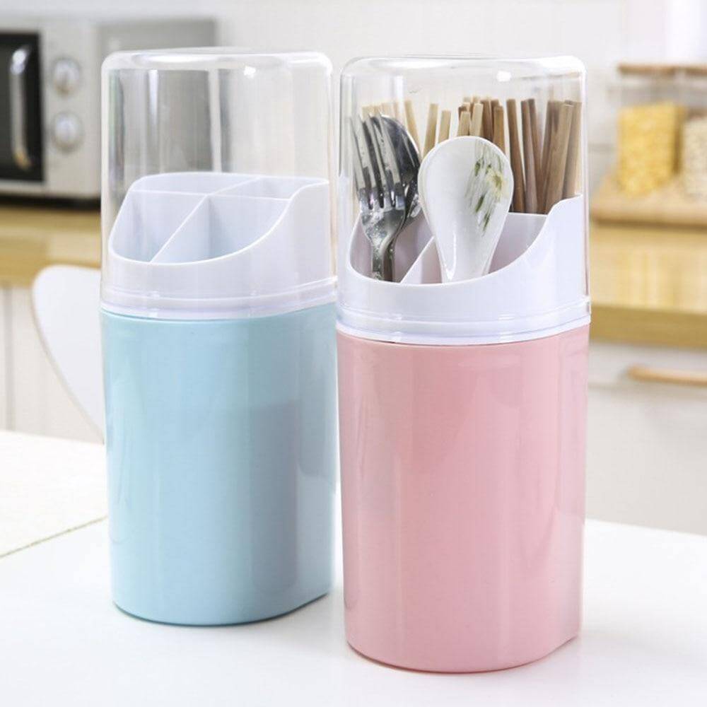 Viskana Wall Mounted Hanging Cutlery Drain Box with Lid