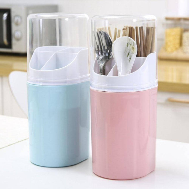 Viskana Wall Mounted Hanging Cutlery Drain Box with Lid