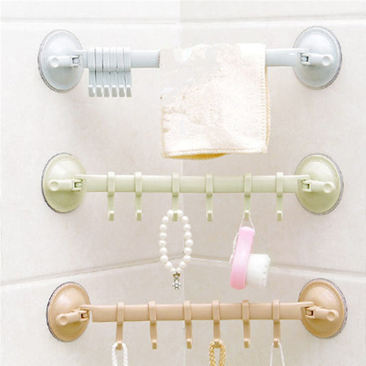 Viskana Adjustable Hook Double Suction Towel Rack