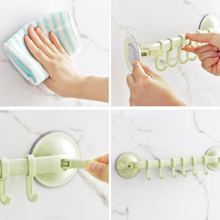 Viskana Adjustable Hook Double Suction Towel Rack
