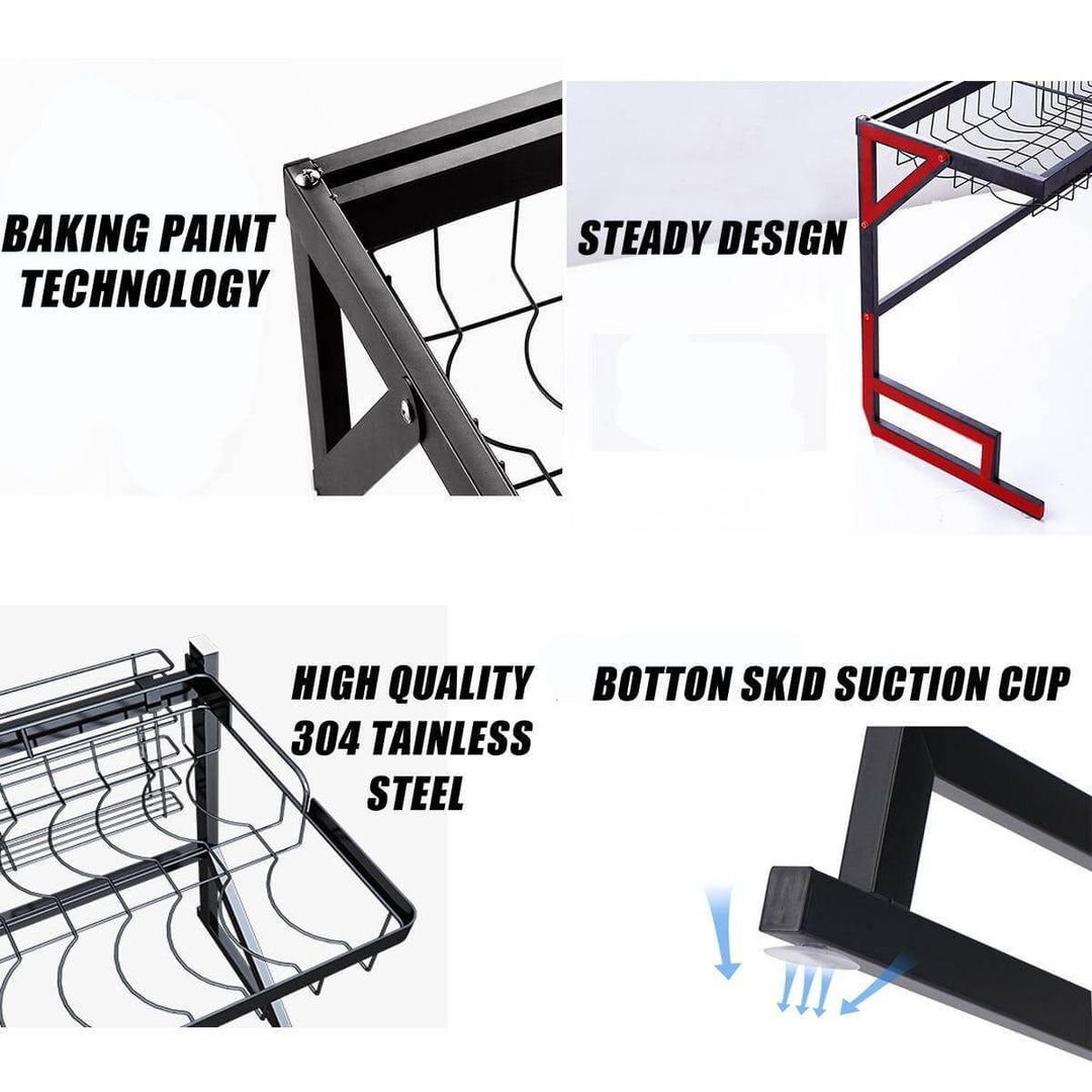 Viskana Stainless Steel Over-Sink Dish Rack Organizer