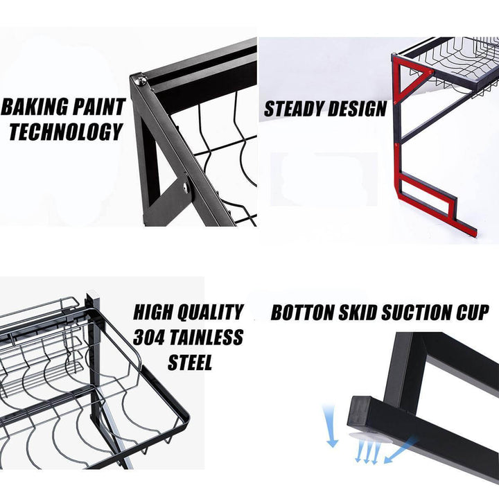 Viskana Stainless Steel Over-Sink Dish Rack Organizer