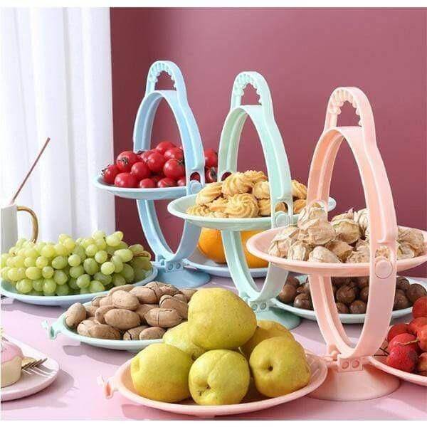 Viskana Multi-Layer Creative Foldable Snack Fruit Bowl Stand