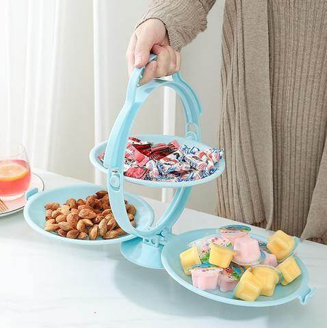 Viskana Multi-Layer Creative Foldable Snack Fruit Bowl Stand