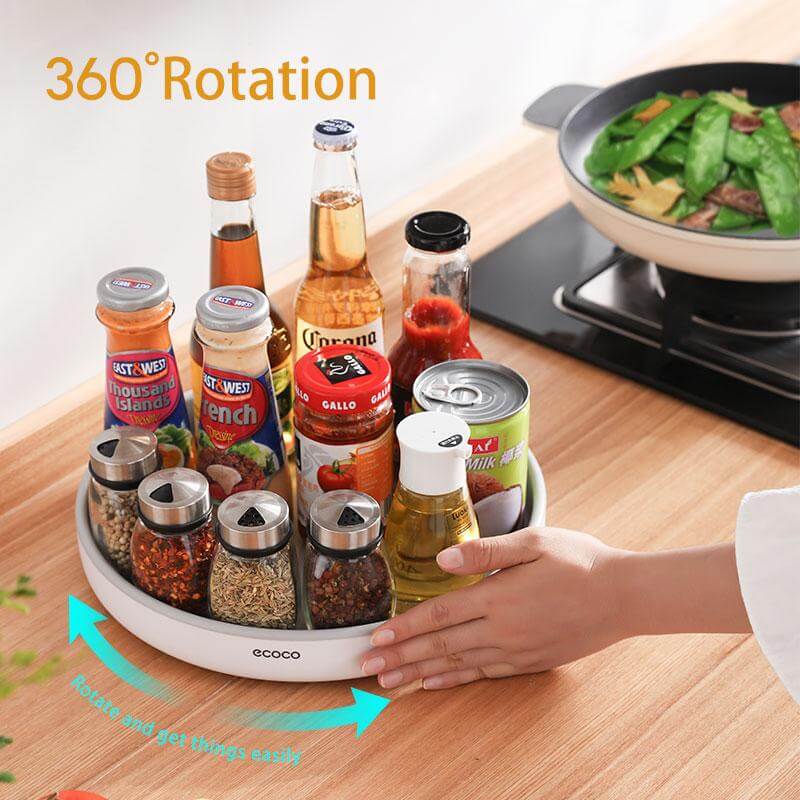 Viskana 360° Rotating Tray Seasoning Bottle Organizer