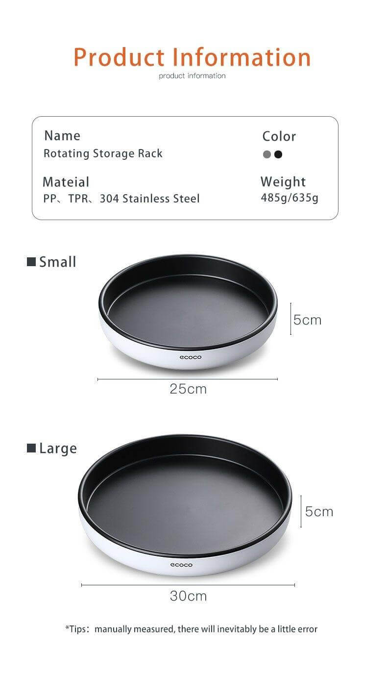 Viskana 360° Rotating Tray Seasoning Bottle Organizer