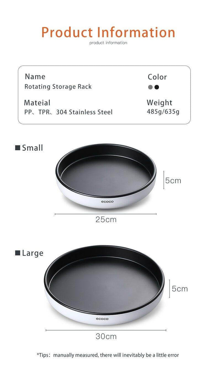 Viskana 360° Rotating Tray Seasoning Bottle Organizer