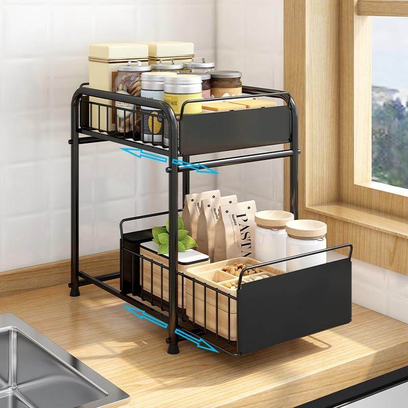 Viskana 2-Tier Organizer with Sliding Kitchen Storage Drawers