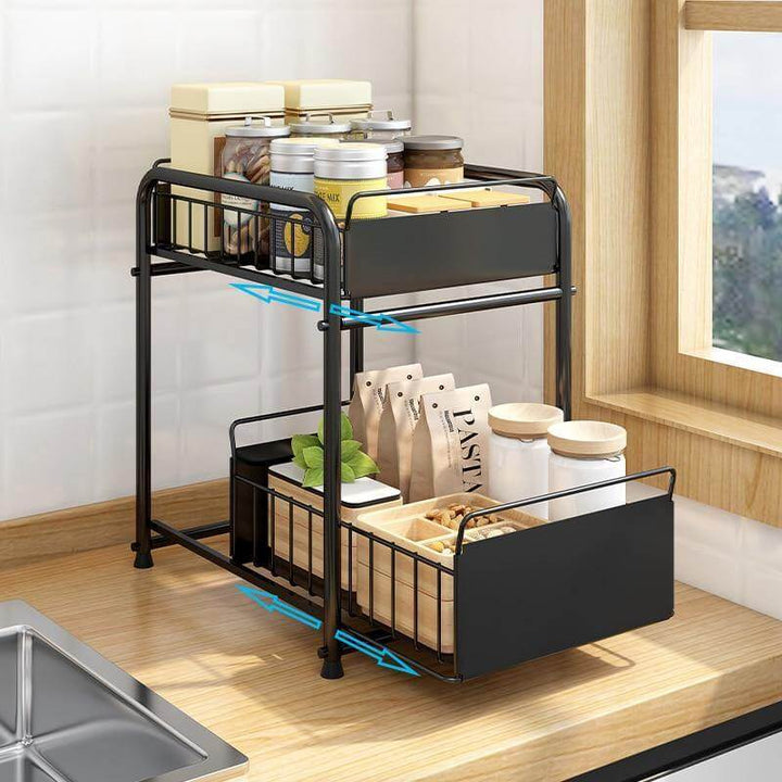 Viskana 2-Tier Organizer with Sliding Kitchen Storage Drawers