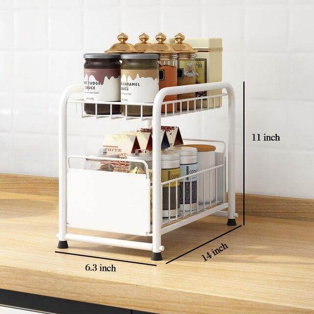 Viskana 2-Tier Organizer with Sliding Kitchen Storage Drawers