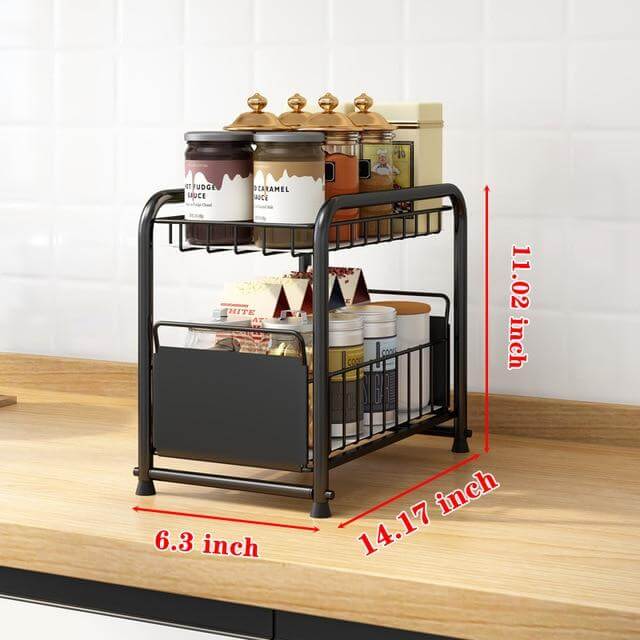 Viskana 2-Tier Organizer with Sliding Kitchen Storage Drawers