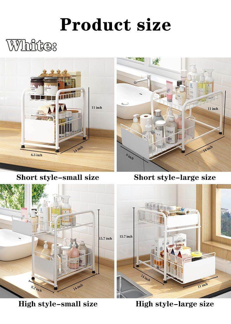 Viskana 2-Tier Organizer with Sliding Kitchen Storage Drawers