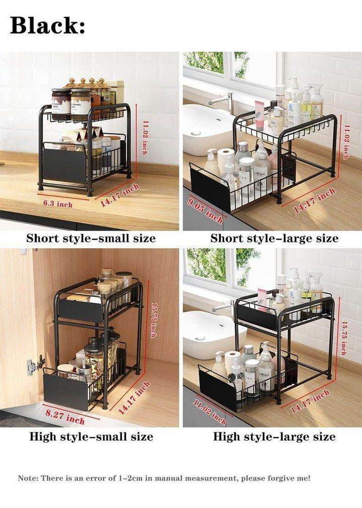 Viskana 2-Tier Organizer with Sliding Kitchen Storage Drawers