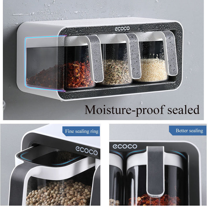 Viskana Wall Mount Multiple Grids Seasoning Organizer