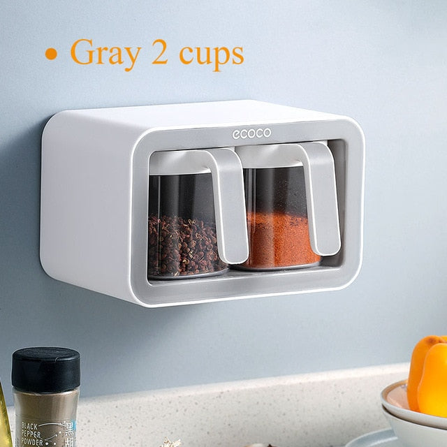 Viskana Wall Mount Multiple Grids Seasoning Organizer