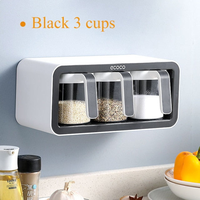 Viskana Wall Mount Multiple Grids Seasoning Organizer