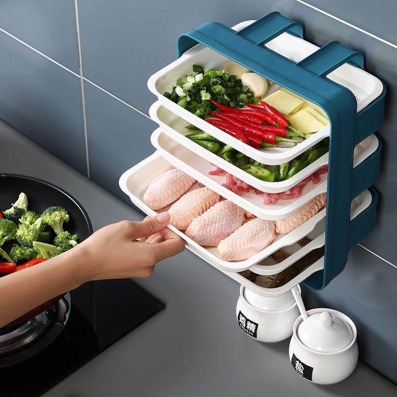 Viskana Wall-Mounted Multi Layer Kitchen Food Cooking Organizer