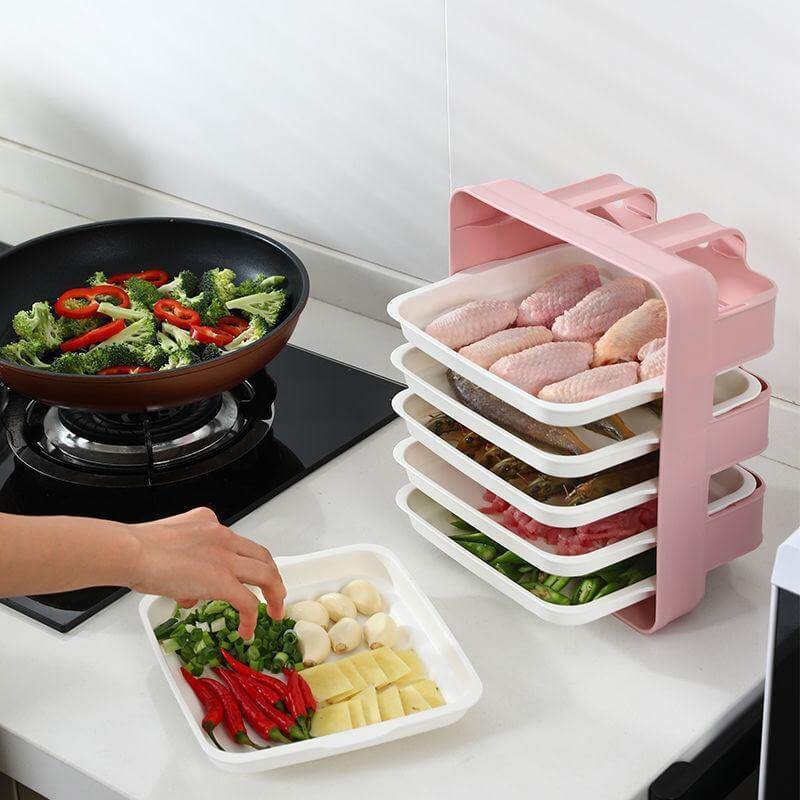 Viskana Wall-Mounted Multi Layer Kitchen Food Cooking Organizer