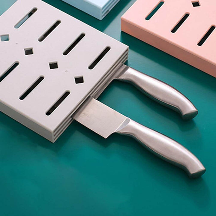 Viskana 2PCS Square Pastel Mavi Wall-Mounted Knife Organizer