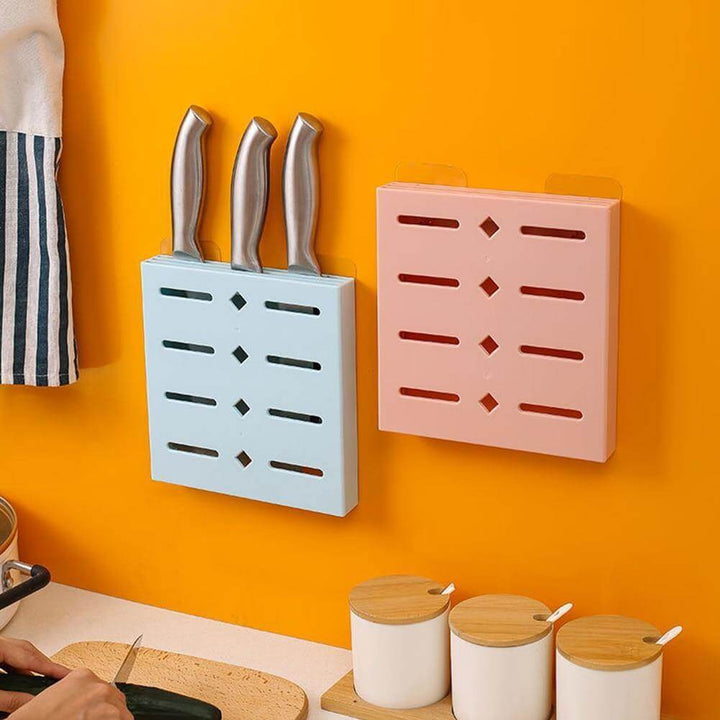 Viskana 2PCS Square Pastel Mavi Wall-Mounted Knife Organizer
